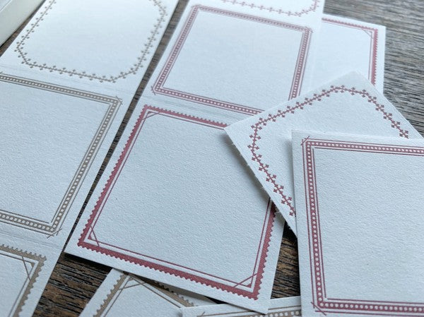 Oeda Letterpress 3-Pattern Label Book - Red & Bronze