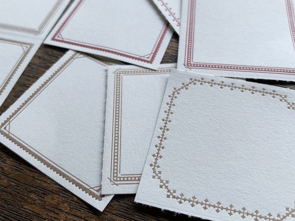 Oeda Letterpress 3-Pattern Label Book - Red & Bronze