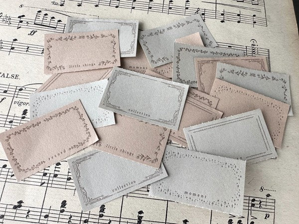 Oeda Letterpress 5-Word Label Book - Gray & Beige