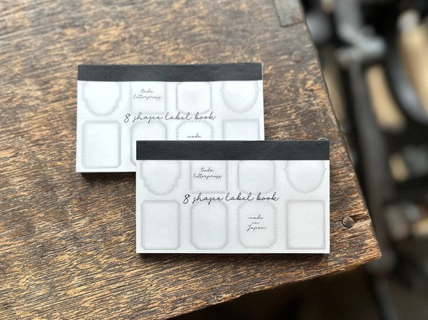 Oeda Letterpress 8-Shape Label Book - Frame/Bronze