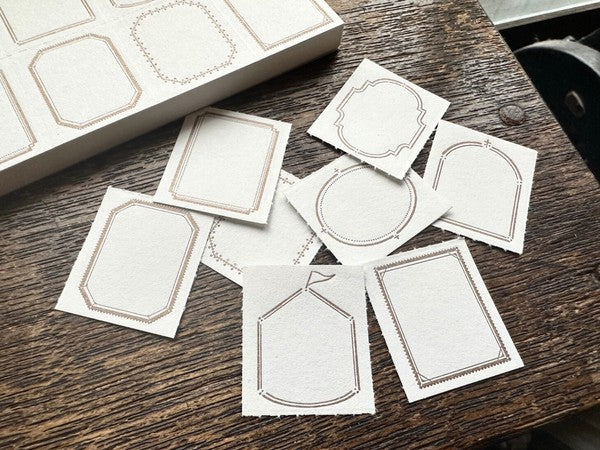 Oeda Letterpress 8-Shape Label Book - Frame/Bronze