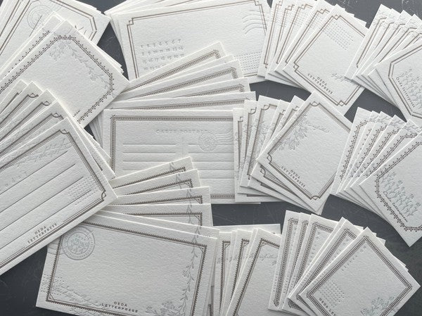 Oeda Letterpress Assorted Cards Box - Mellow Silver