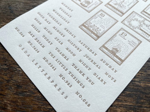 Oeda Letterpress Sticker Sheet - STAMP - Bronze