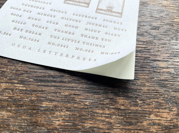 Oeda Letterpress Sticker Sheet - STAMP - Bronze