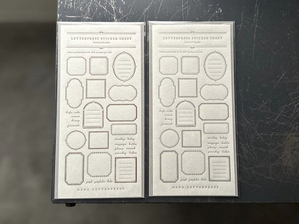 Oeda Letterpress Sticker Sheet - FRAME - Bronze