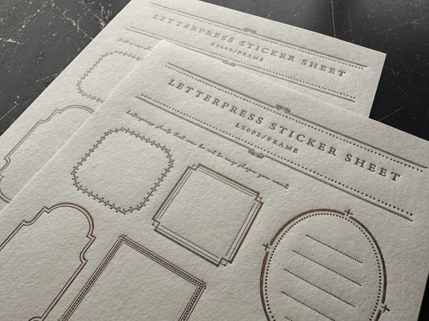 Oeda Letterpress Sticker Sheet - FRAME - Bronze