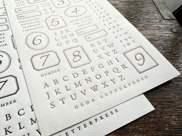 Oeda Letterpress Sticker Sheet - LETTER - Bronze