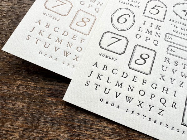 Oeda Letterpress Sticker Sheet - LETTER - Bronze
