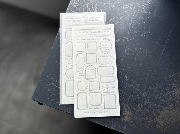 Oeda Letterpress Limited Edition Sticker Sheet - FRAME - Sage Green