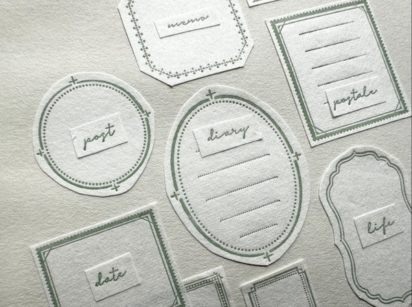 Oeda Letterpress Limited Edition Sticker Sheet - FRAME - Sage Green