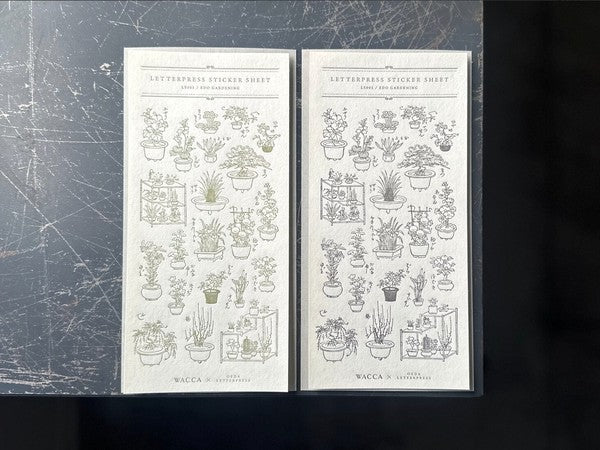 Oeda Letterpress Wacca Japan Collab Sticker Sheet - Black Ink Color