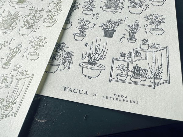 Oeda Letterpress Wacca Japan Collab Sticker Sheet - Black Ink Color
