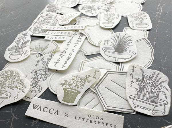 Oeda Letterpress Wacca Japan Collab Sticker Sheet - Black Ink Color