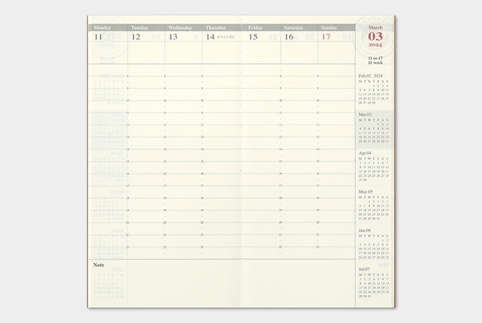 Traveler's Notebook Regular Size Refill 2024 Weekly Vertical
