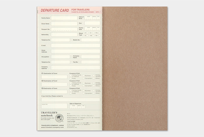 Traveler's Notebook Regular Size Refill 2024 Weekly Vertical