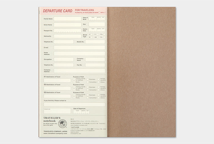 Traveler's Notebook Regular Size Refill 2024 Weekly Vertical