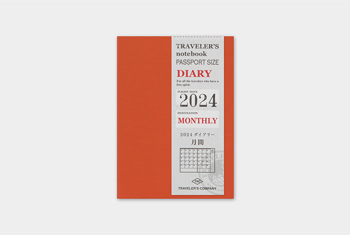 Traveler's Notebook Passport Size Refill 2024 Monthly