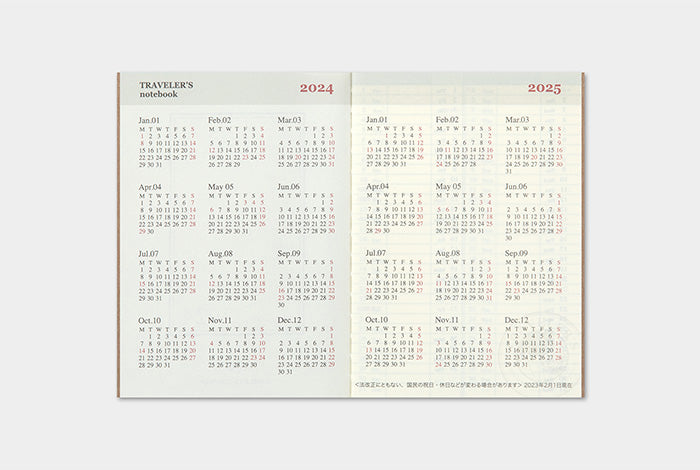 Traveler's Notebook Passport Size Refill 2024 Weekly