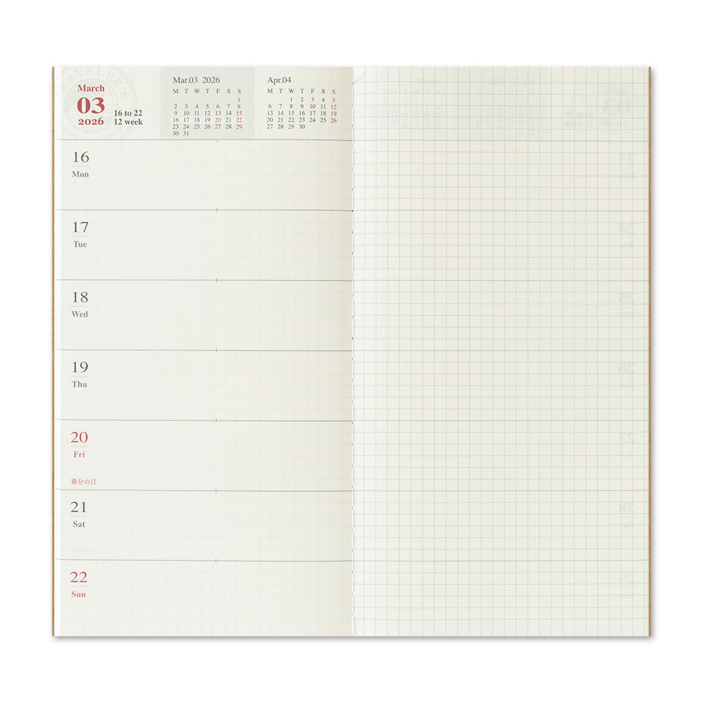 (PRE-ORDER) Traveler's Notebook 2026 Weekly + Memo - Regular Size