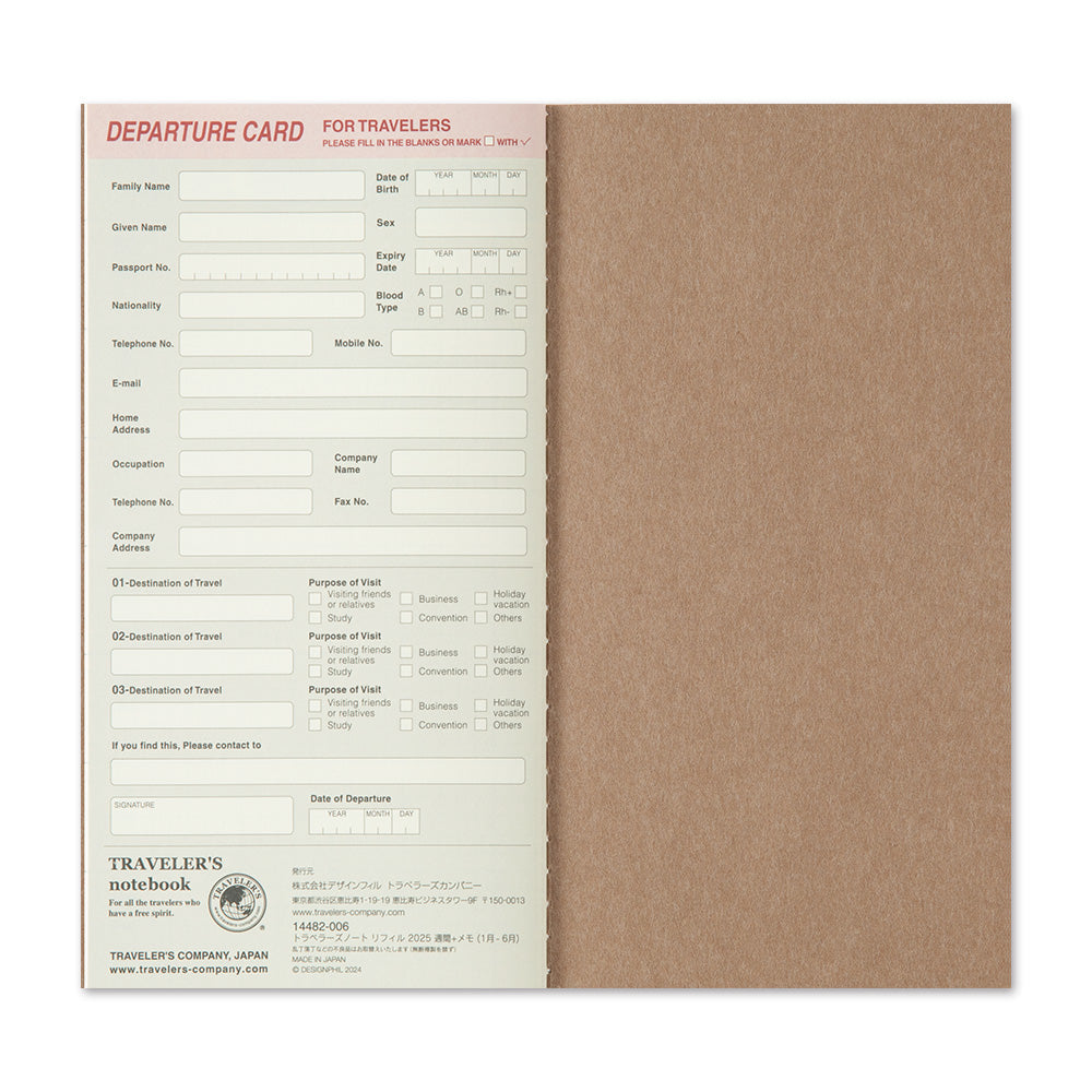 (PRE-ORDER) Traveler's Notebook 2026 Weekly + Memo - Regular Size