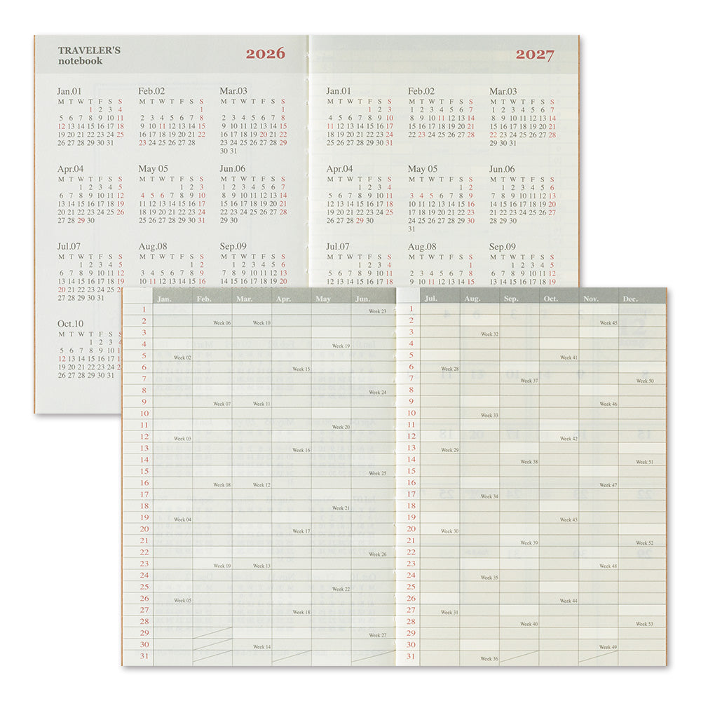 (PRE-ORDER) Traveler's Notebook 2026 Monthly - Passport Size