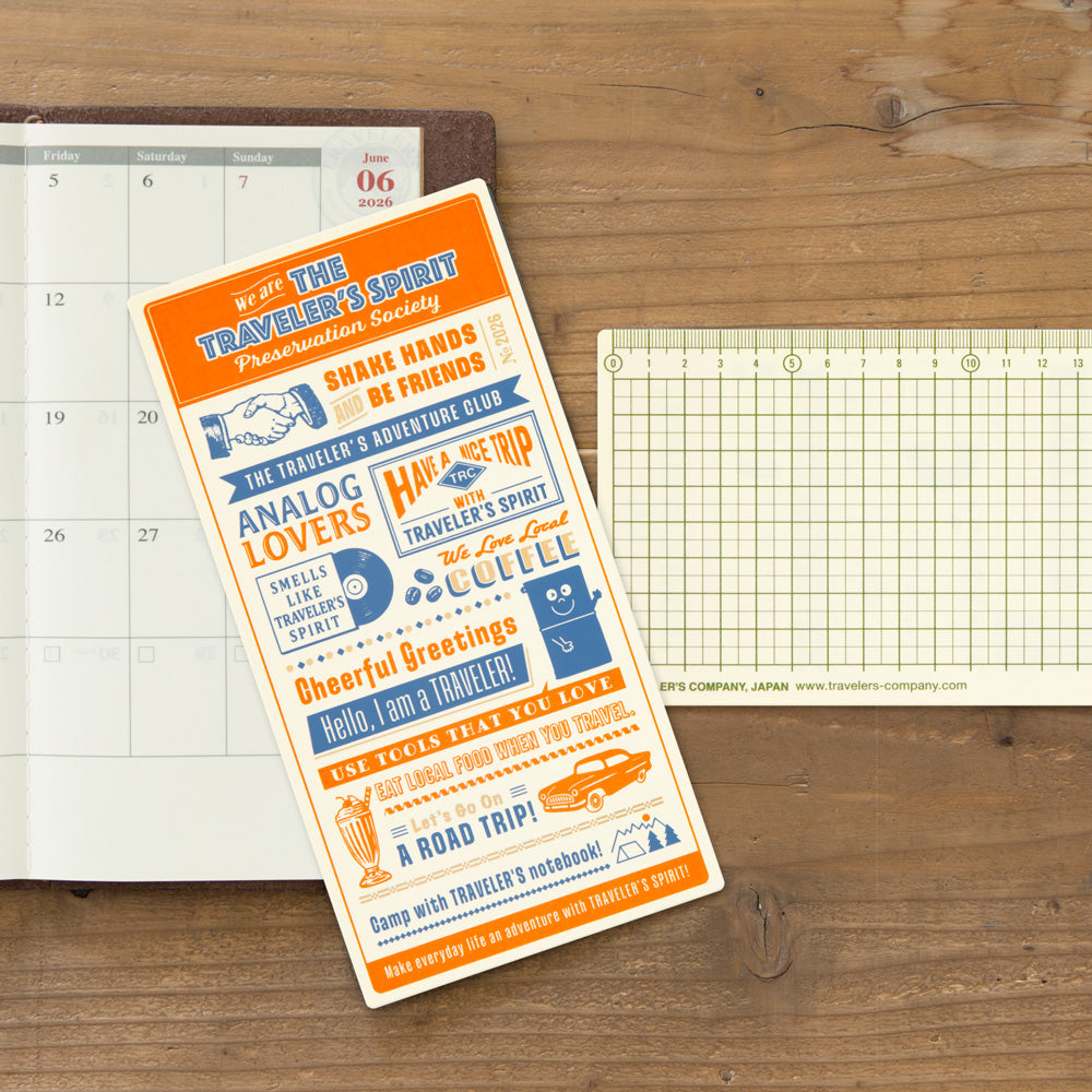 (PRE-ORDER) Traveler's Notebook Plastic Sheet 2026 - Regular Size