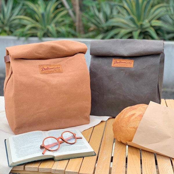Dulton Wax Canvas Lunch Bag - Camel