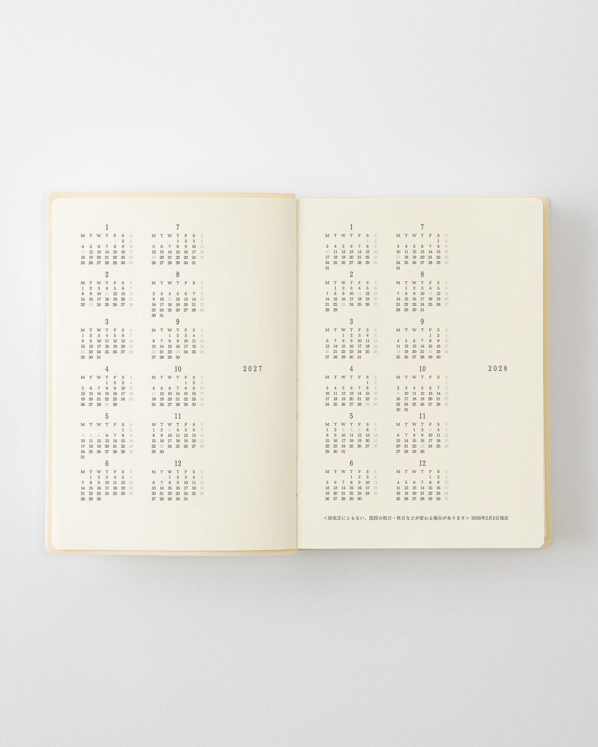 PRE-ORDER MD Notebook Diary 1 Page per Day 2027