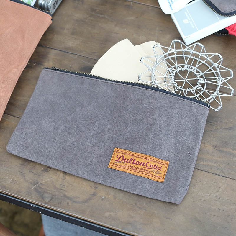 Dulton Wax Canvas Tool Pouch - Charcoal- Small