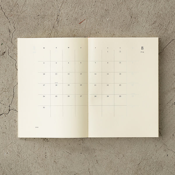 (PRE-ORDER) Midori MD Notebook THIN Diary 2026 - A5
