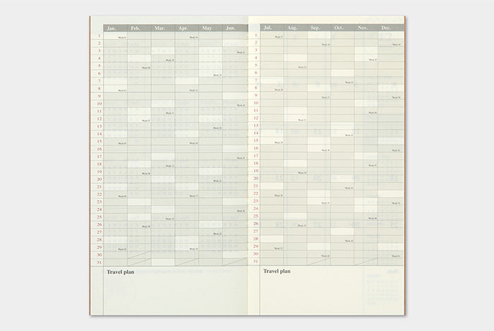 Traveler's Notebook Regular Size Refill 2024 Monthly
