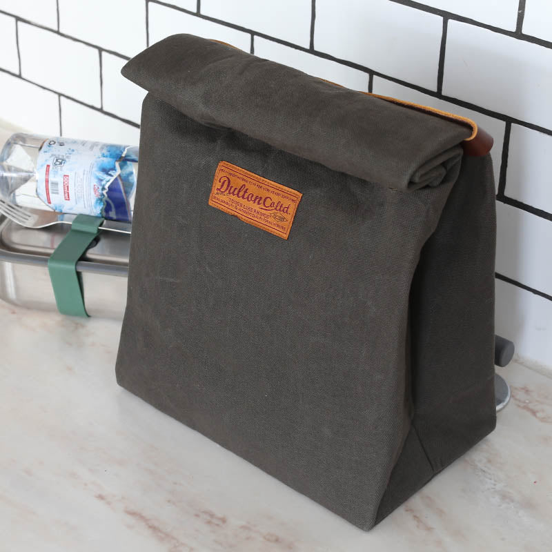 Dulton Wax Canvas Lunch Bag - Olive