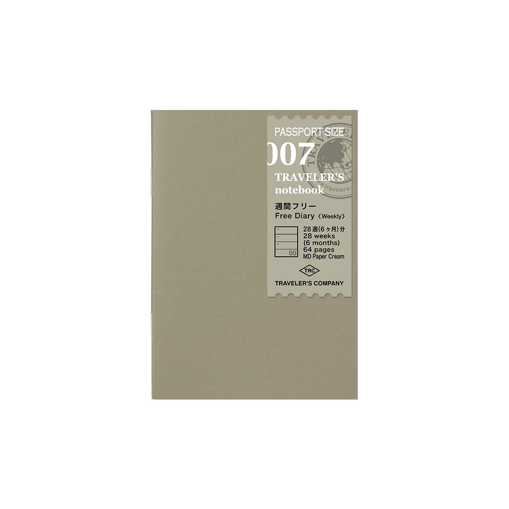 Passport Traveler's Notebook Refill - 007 Free Diary <Weekly>