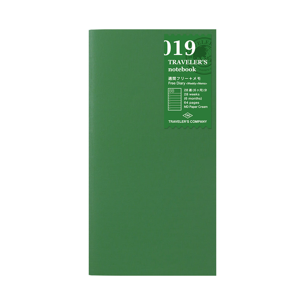 Regular Traveler's Notebook Refill - 019 Free Diary <Weekly + Memo>