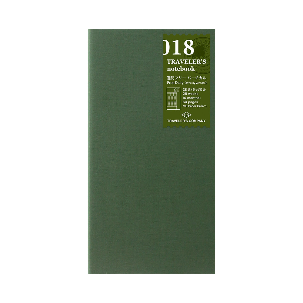 Regular Traveler's Notebook Refill - 018 Free Diary <Weekly Vertical>