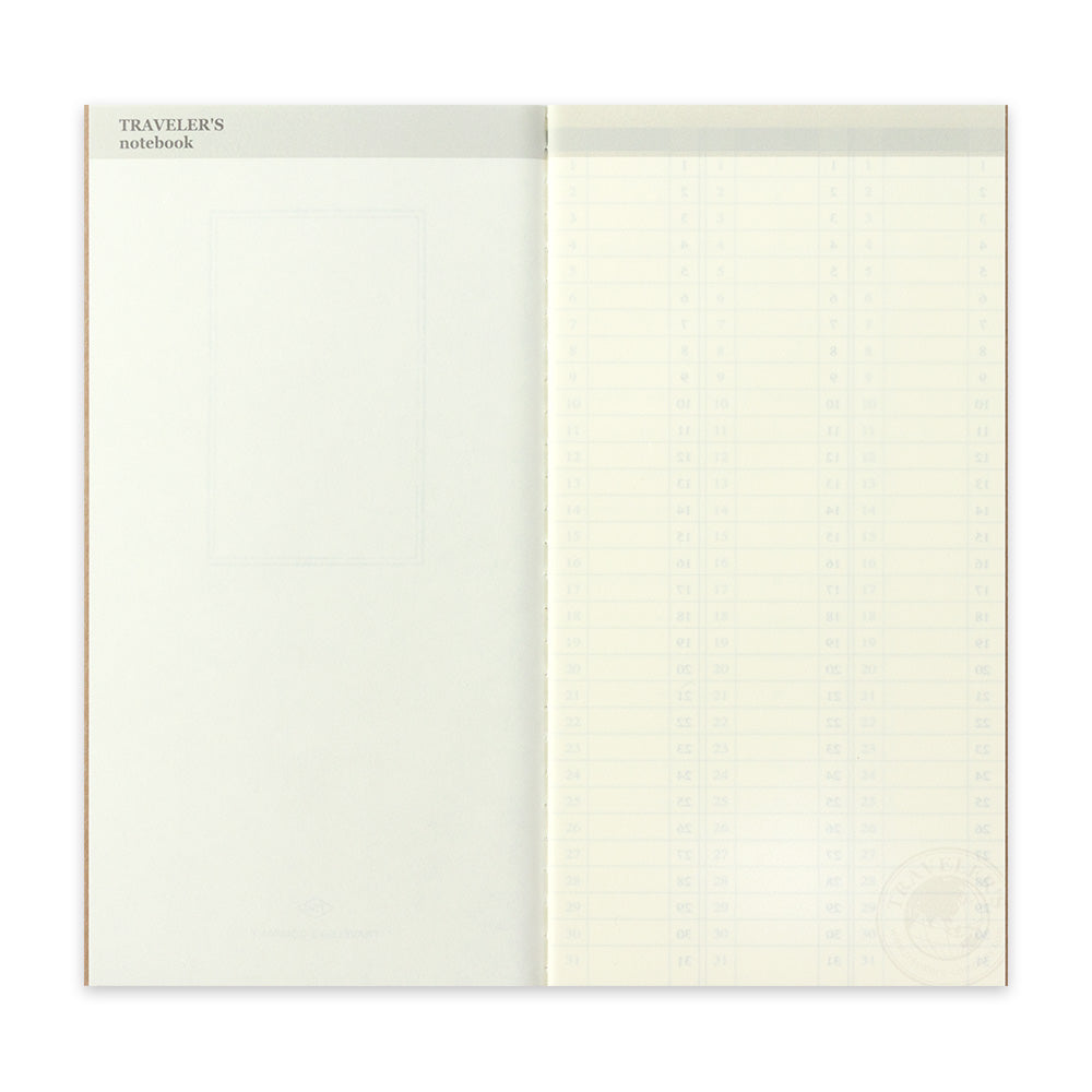 Regular Traveler's Notebook Refill - 018 Free Diary <Weekly Vertical>