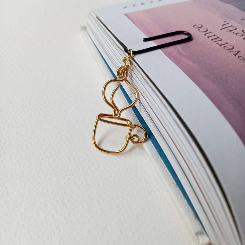 Leelaloo Coffee Wire Art Bookmark