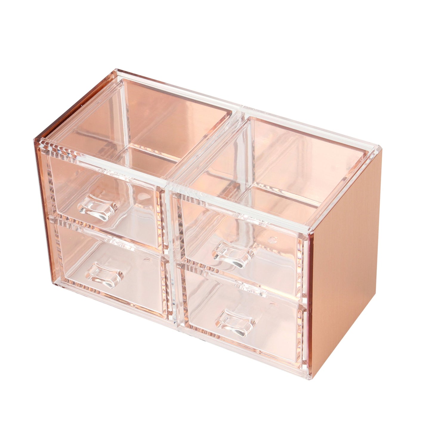 Moosy Life Acrylic 4-Drawer Rose Gold Desktop Organizer