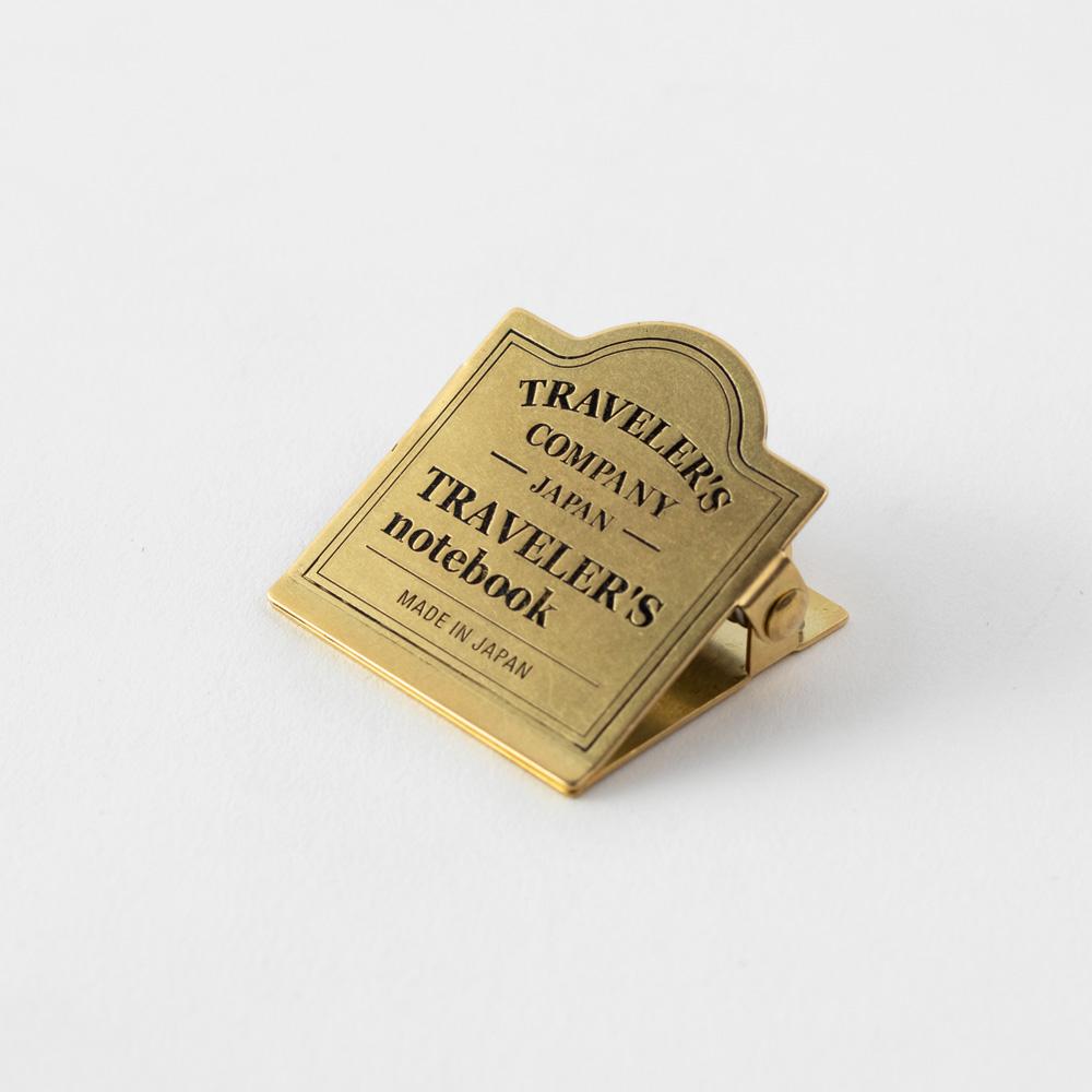 TRAVELER'S notebook 030 BRASS Clip TRC Logo