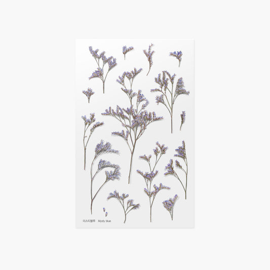 Appree Pressed Flower Sticker - Misty Blue