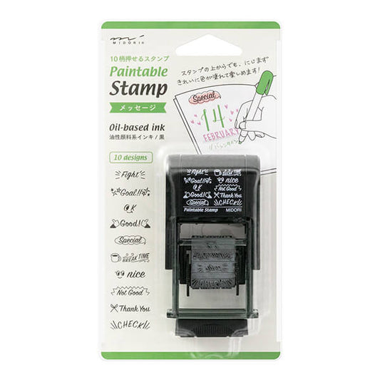 Midori Paintable Rotary Stamp - Message English