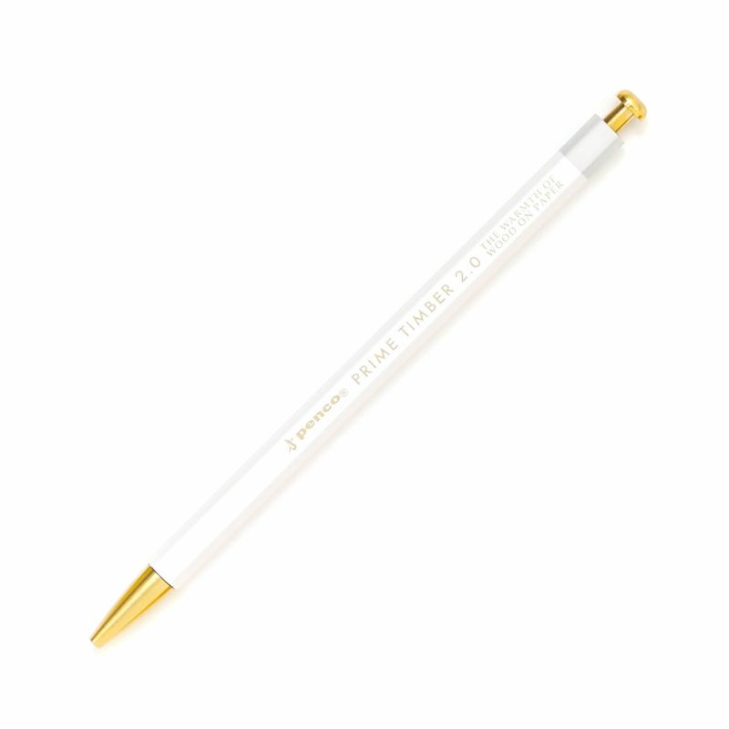 Penco Prime Timber Brass (Mechanical Pencil) - White