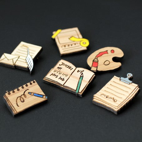 +Lab Wooden Brooch
