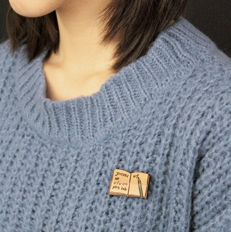 +Lab Wooden Brooch