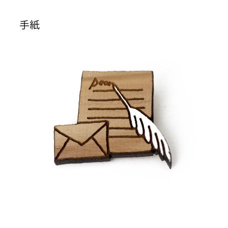 +Lab Wooden Brooch