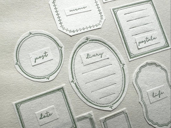 Oeda Letterpress Limited Edition Sticker Sheet - FRAME - Sage Green  (COMING SOON)