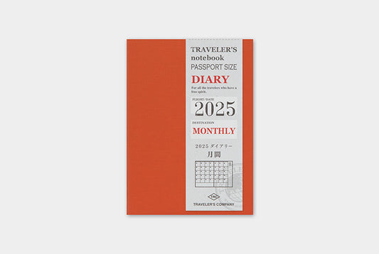 Traveler's Notebook Passport Size Refill 2025 Monthly