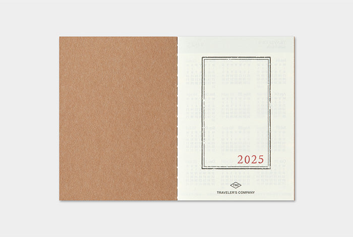 Traveler's Notebook Passport Size Refill 2025 Monthly