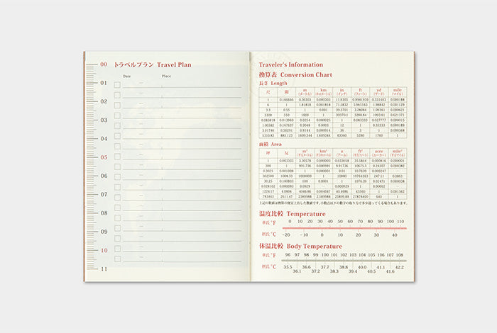 Traveler's Notebook Passport Size Refill 2025 Monthly