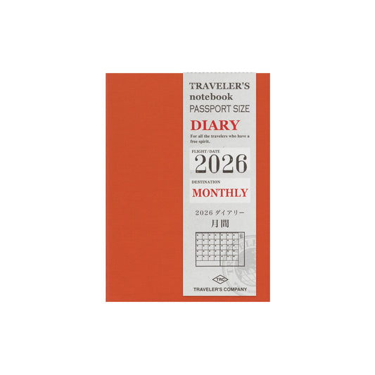(PRE-ORDER) Traveler's Notebook 2026 Monthly - Passport Size
